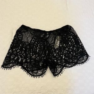 Adorable Black Boho Crochet Shorts